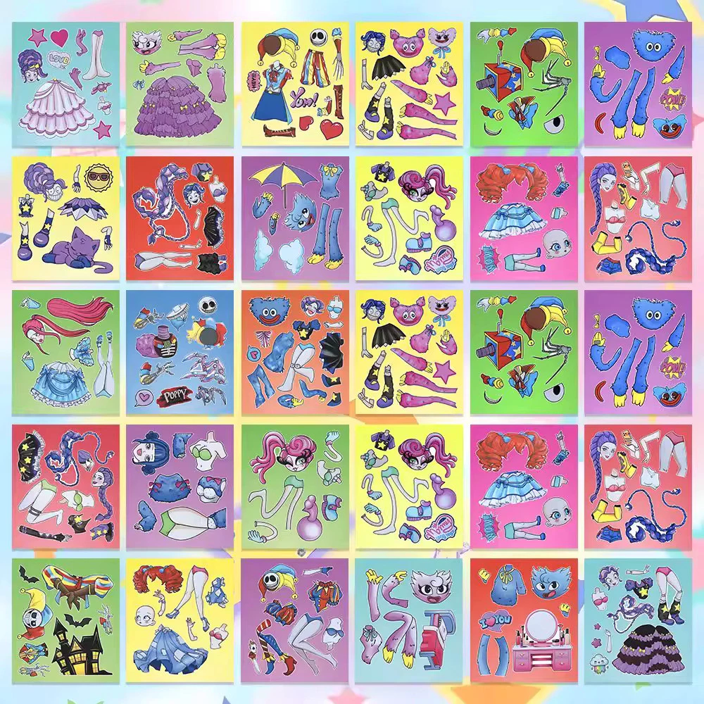 Poppy 5 Game Time Creative 5 รูปแบบ HUNTR/X VS Poppy เสื้อผ้าเปลี่ยนสติกเกอร์ Poppy Big Blue Cat สติ๊กเกอร์ตกแต่ง
