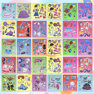 Poppy 5 Game Time Creative 5 รูปแบบ HUNTR/X VS Poppy เสื้อผ้าเปลี่ยนสติกเกอร์ Poppy Big Blue Cat สติ๊กเกอร์ตกแต่ง