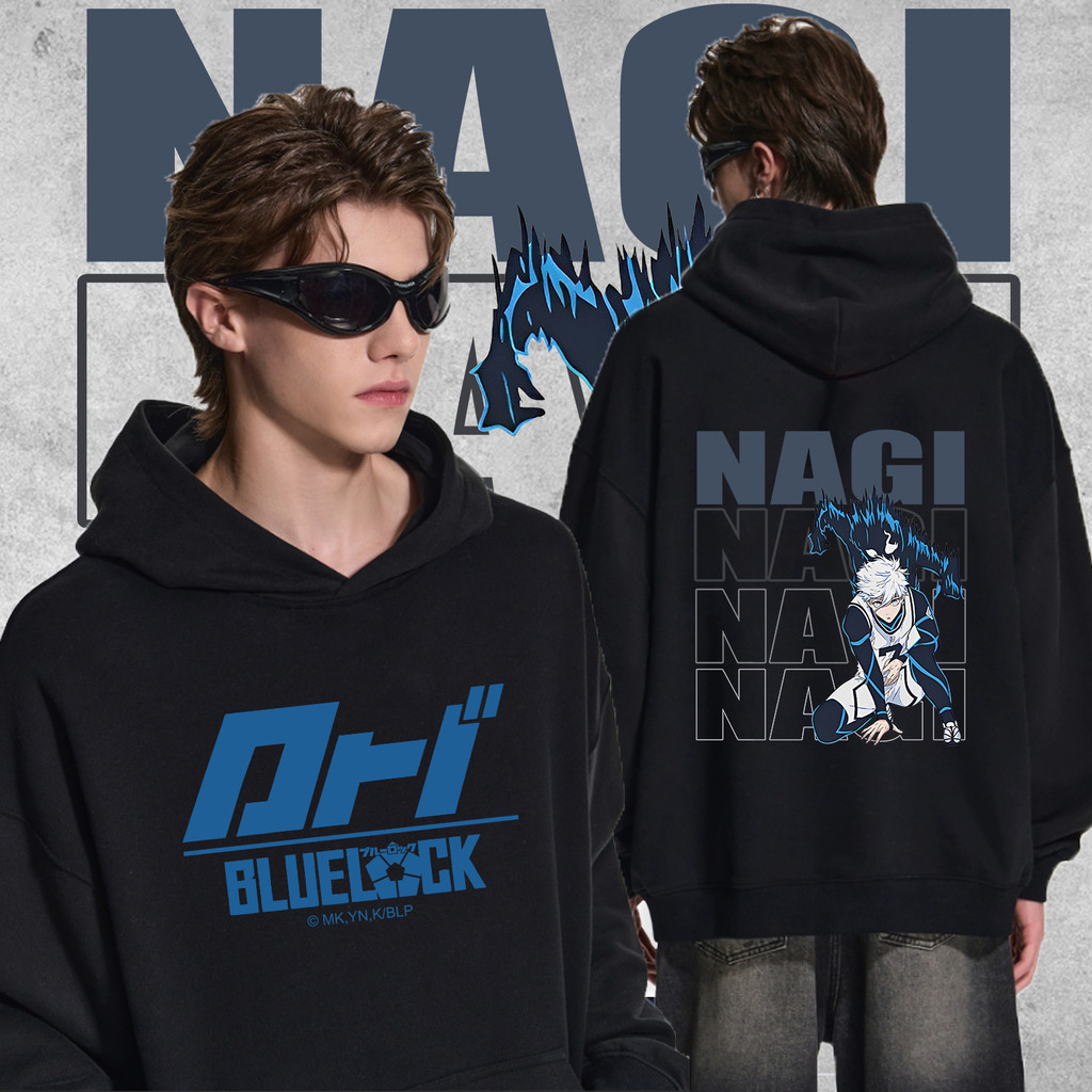 ARI X BLUE LOCK เสื้อแจ็คเก็ตคอกลมทําจากผ้าฝ้าย เสื้อฮู้ดผู้ชาย(M-3xl)
