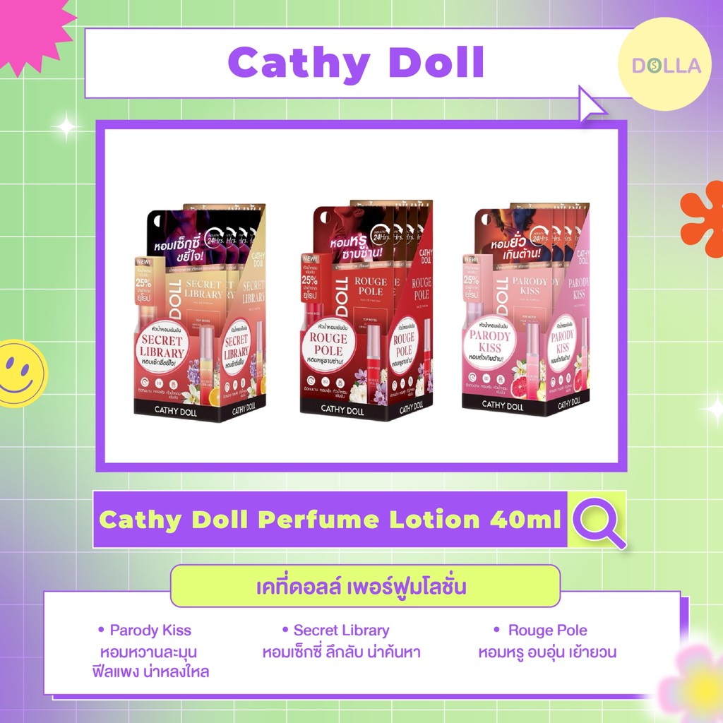 [กล่อง x6] Cathy Doll Perfume Lotion 40ml เคที่ดอลล์ เพอร์ฟูมโลชั่น 40ml