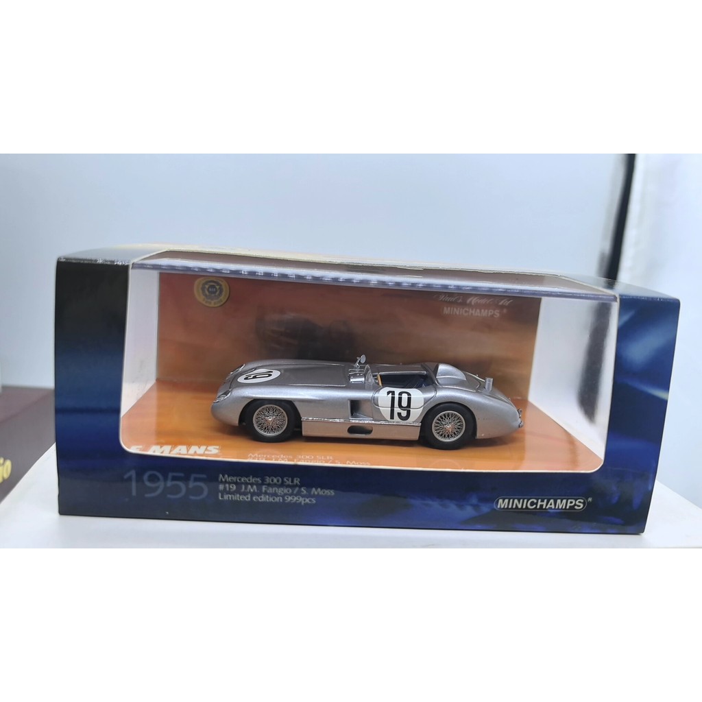 [คลังสินค้าพร้อม 1] 1955 Mercedes-Benz 300SLR รถโลหะผสมรุ่น 1/43, Out-of-Print Limited Edition Merce