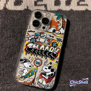 เคสไอโฟน สนูปปี้วันหยุด เคสใส กันกล้อง cho iPhone 11 12 13 14 15 16 ProMax X XR XS Max 7 8Plus-CL