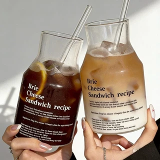 แก้วกาแฟ มัทฉะ ที่ใส่มัทฉะ แก้วน้ำ แก้วน้ำทรงแจกัน พร้อมหลอดแก้ว แก้วสายคาเฟ่มินิมอล