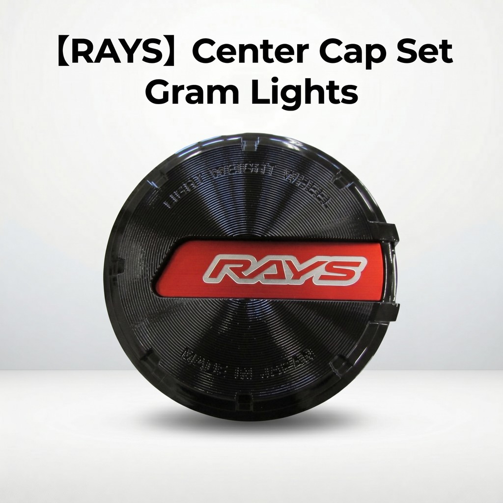 【RAYS】 Center Cap Set Gram Lights Black/Red Set of 4 61025000008BK-4