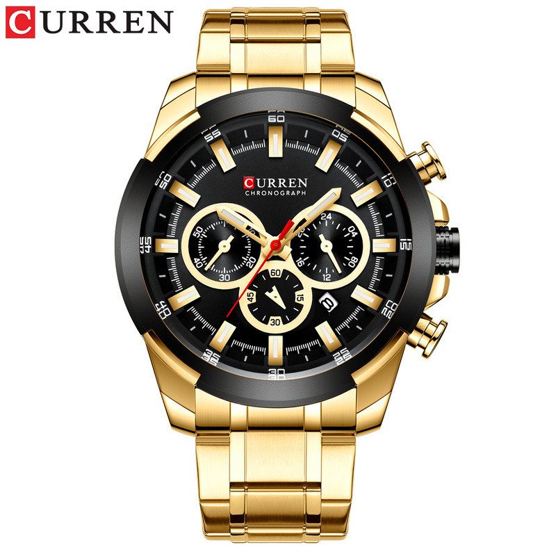 Curren/Curren 8361 นาฬิกาผู้ชายกันน้ําควอตซ์นาฬิกาเหล็กมัลติฟังก์ชั่นปฏิทินธุรกิจนาฬิกาผู้ชาย