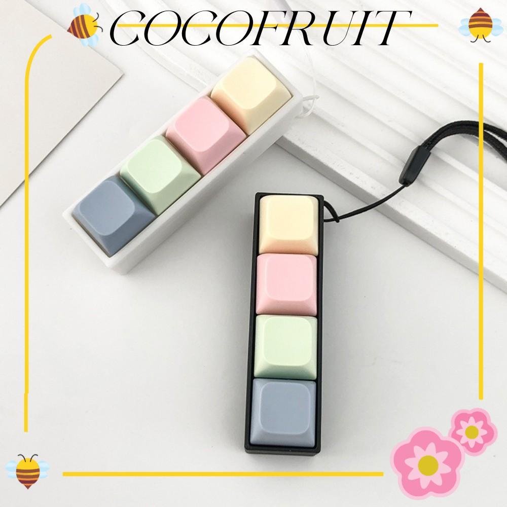 COCOFRUIT คีย์บอร์ดนิ้ว, ปุ่มปุ่มกดพวงกุญแจ Fidget, Gadget 2/3/4 คีย์ผ่าน Time Clicker ของเล่นผู้ใหญ่