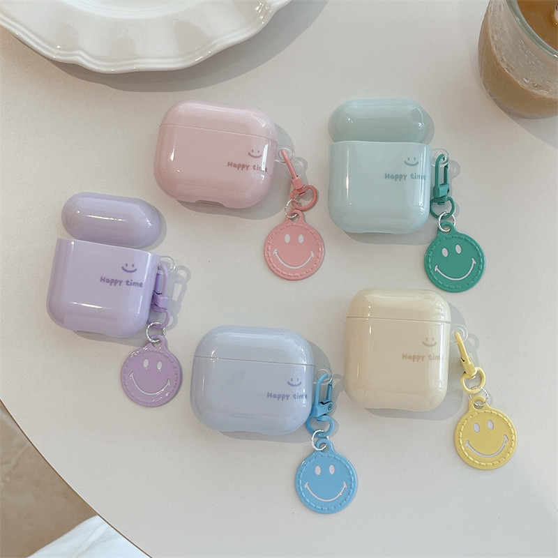 Simple Smile face สําหรับ Airpods4 Airpods 1/2 3 Pro2 pro3 ชุดหูฟังไร้สายบลูทูธป้องกันกรณี AirPods Pro i3 i4 pro3 หูฟังป้องกันกรณี