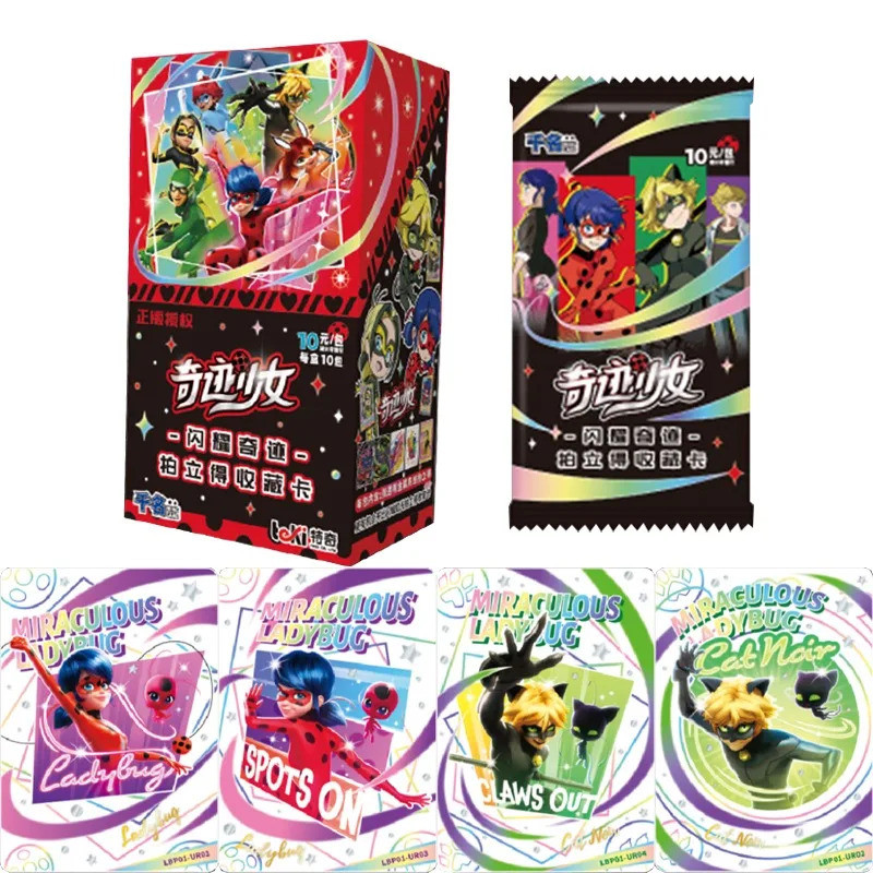 ของแท้ Miracle Girl Card Shining Miracle Polaroid 10th Anniversary Limited Card Ladybug Cat Black An