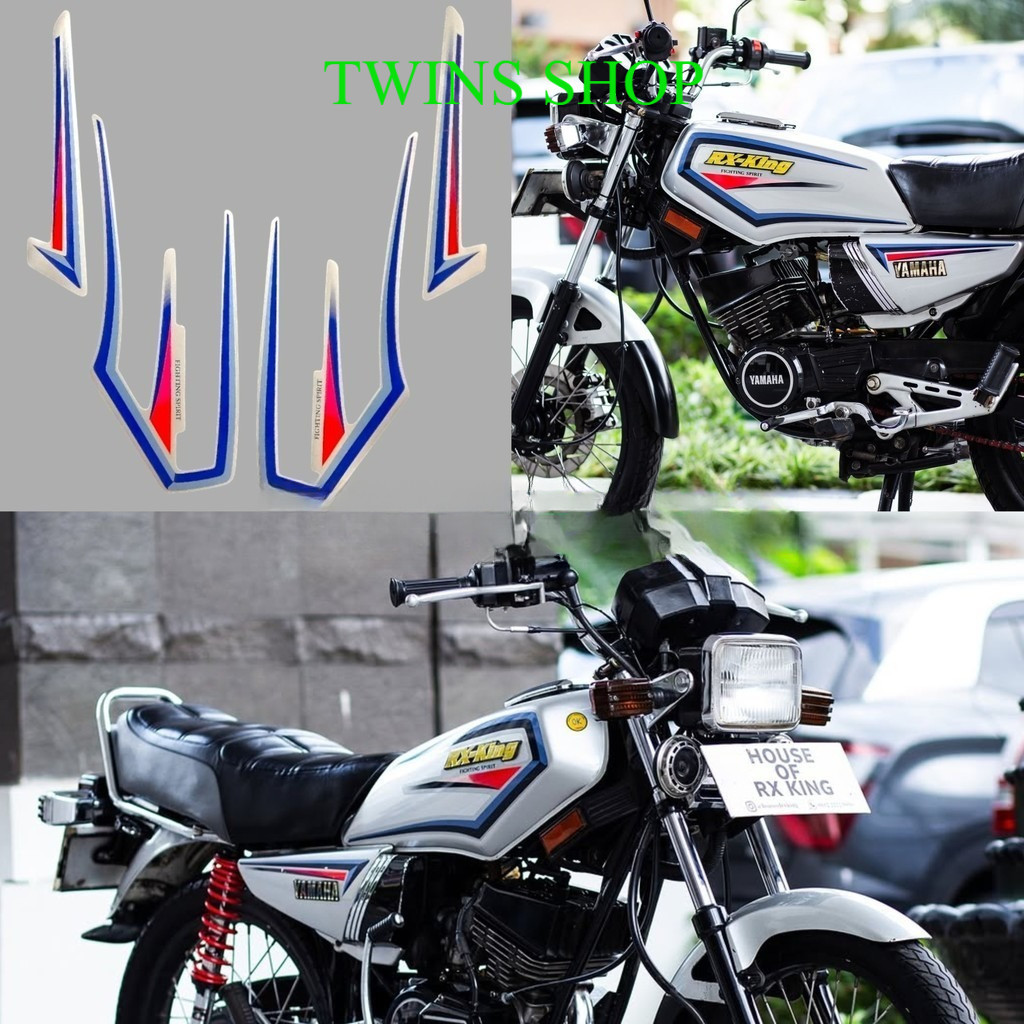 Yamaha RX King 2001 Silver Motorcycle Striping Sticker "TWINS SHOP"