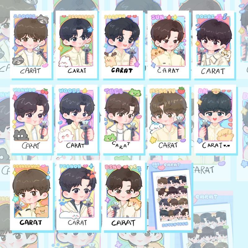 SEVENTEEN เวอร์ชัน Q มือสอง �Weng Share Right Angle 4.2ON Bright Film Small Gift Self-Printing ฟิล์ม