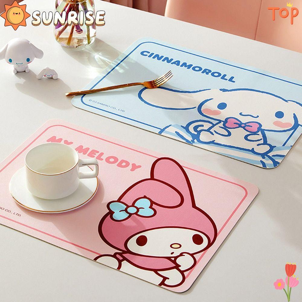 เสื่อจาน SUNRISE, เสื่อฉนวนป้องกันการลวกกันลื่น, แผ่นรองจานลายการ์ตูน Sanrio/Hello Kitty/My Melody T