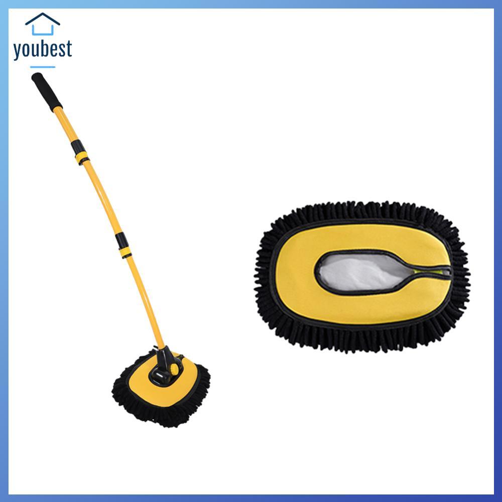 ไม้ถูพื้นซักผ้าอัตโนมัติ Telescoping Car Care Cleaner Chenille Auto Care Accessories