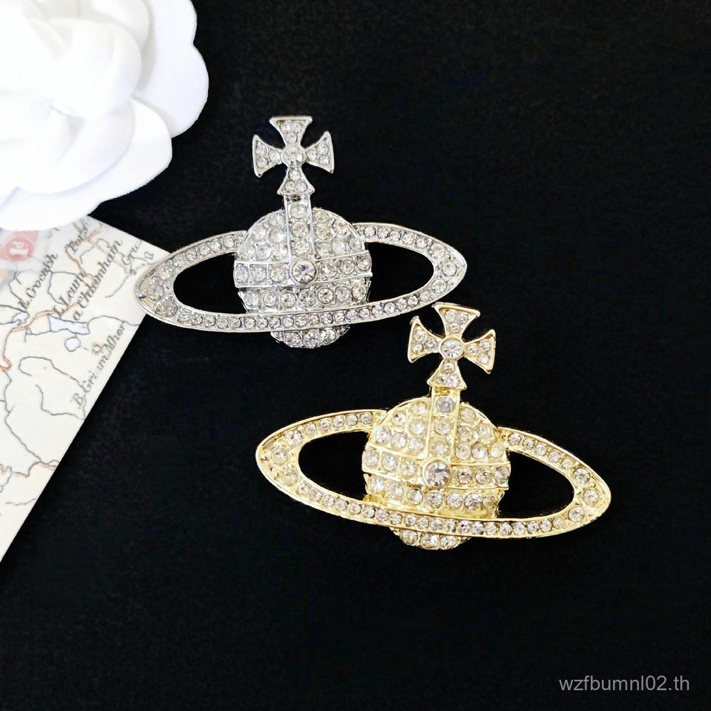 เข็มกลัดแฟชั่น Pin Collar แบบ Princess QD83 จาก Queen West ประดับด้วยเพชร