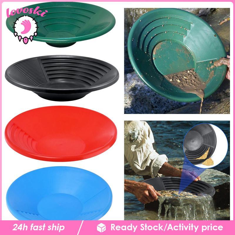 [Lovoski] 15" Dual Riffle Panขุดลอก Prospecting River Tool ในพื้นที่ภูเขา