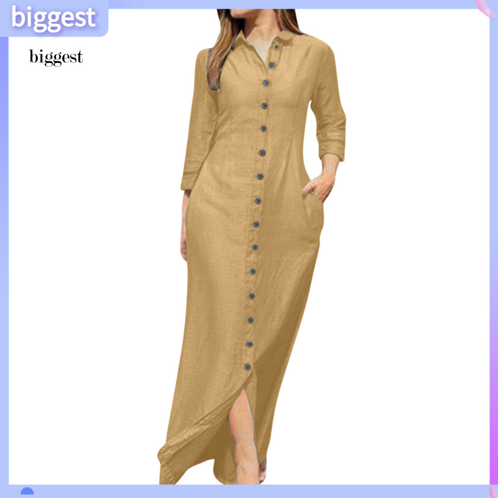 BGT ชุดเดรสยาวสไตล์วายคอสำหรับผู้หญิง ออกแบบมาเพื่อความสะดวกสบายและระบายอากาศได้ดี อุดมสมบูรณ์สำหรับ