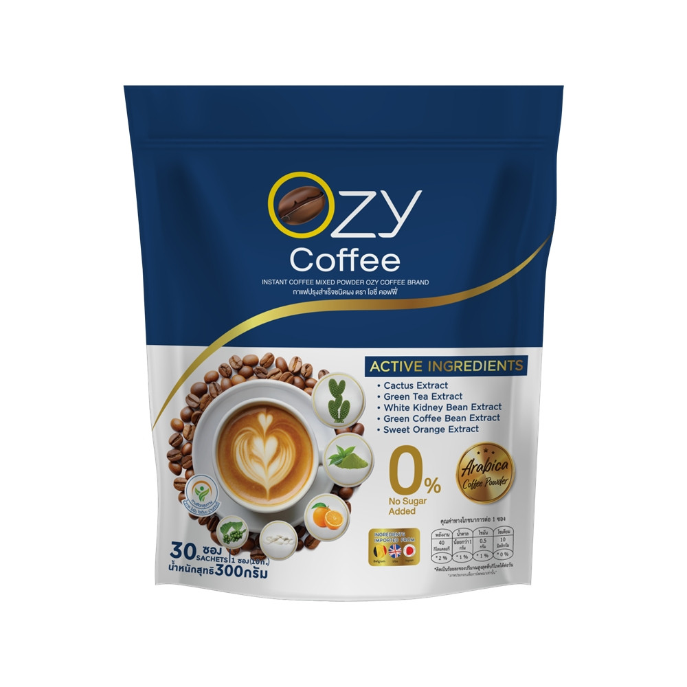 Ozy Coffee โอซี่ คอฟฟี่ กาแฟเพื่อสุขภาพ by พี่หนิง ปณิตา 1 ห่อ บรรจุ 30 ซอง #ของแท้100%
