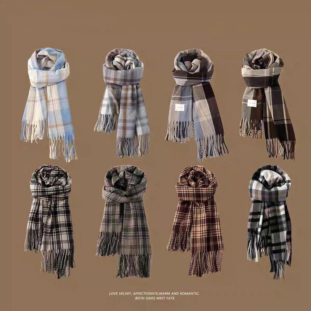 Preliveer 2025格子 Dlive巾 หญิง 冬季韩版 ซีรีส์ใหม่ Beauty Darel ผู้ขายนักเรียน Third Keyless Dence 2025 ผ้