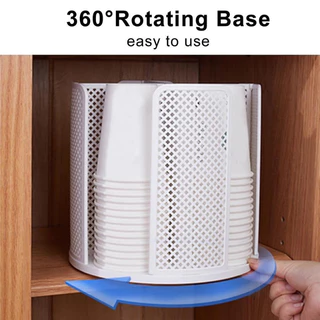 360 ° ที่วางแก้วกระดาษหมุนได้ชั้นเก็บของแบบตั้งโต๊ะที่ถอดออกได้และทําความสะอาดง่ายถ้วยกาแฟสํานักงานชั้นเก็บของถ้วยพลาสติก