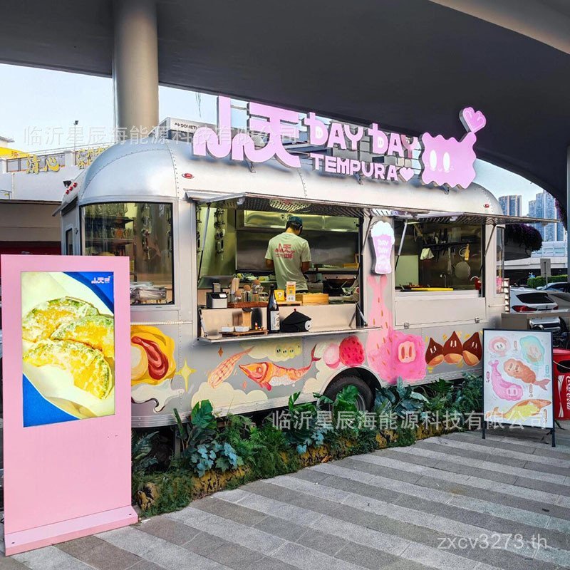 Jing District Mobile Mop Coffee Breeze Snack Truck Night Market อลูมิเนียมออกไซด์ Camp RV Gourmet สเ