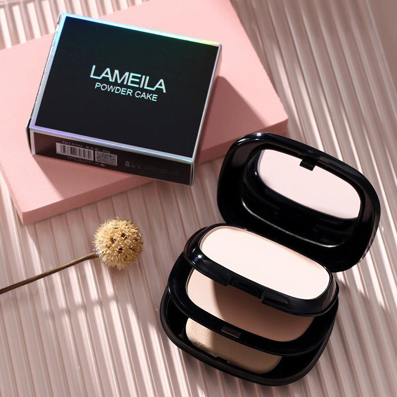 Lamella คอนซีลเลอร์ Double-Layer Powder Ivory สีขาวสีธรรมชาติยาวนานแต่งหน้า Fixing Contouring เปียกแ
