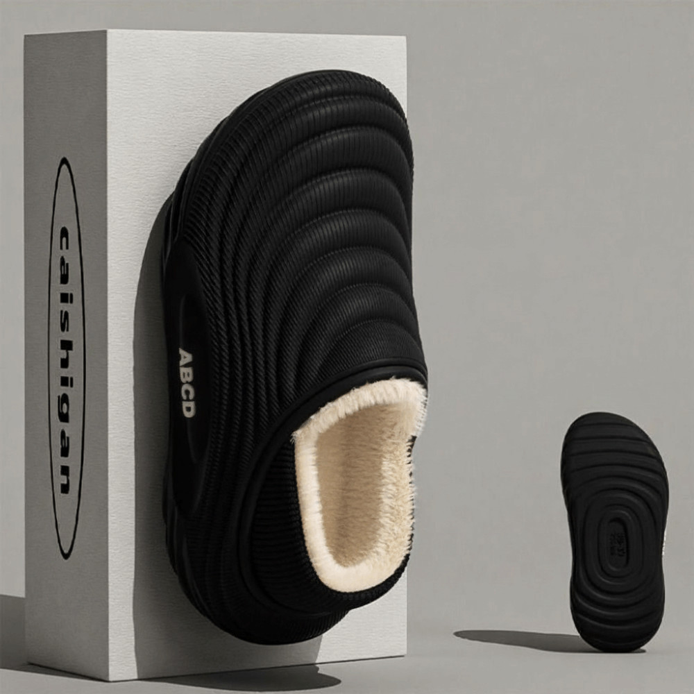 รองเท้าแตะผ้าฝ้ายพื้นหนามาพร้อม EVA กันหนาวสำหรับผู้หญิง ใส่ง่ายและปลอดภัยในทุกสภาพอากาศ - รูปที่ 2