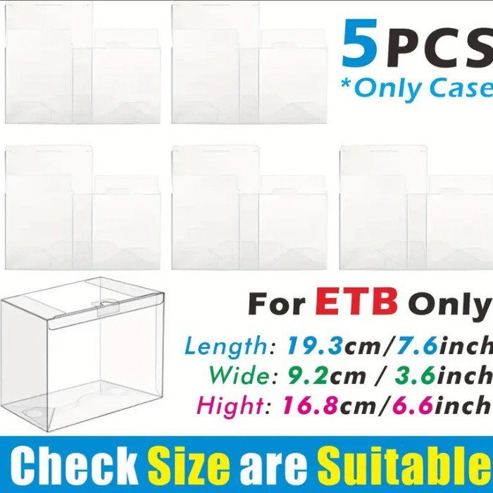 ETB & Booster Pokemon Clear Plastic Box Trainer Box Elite Trainer Display Case Box
