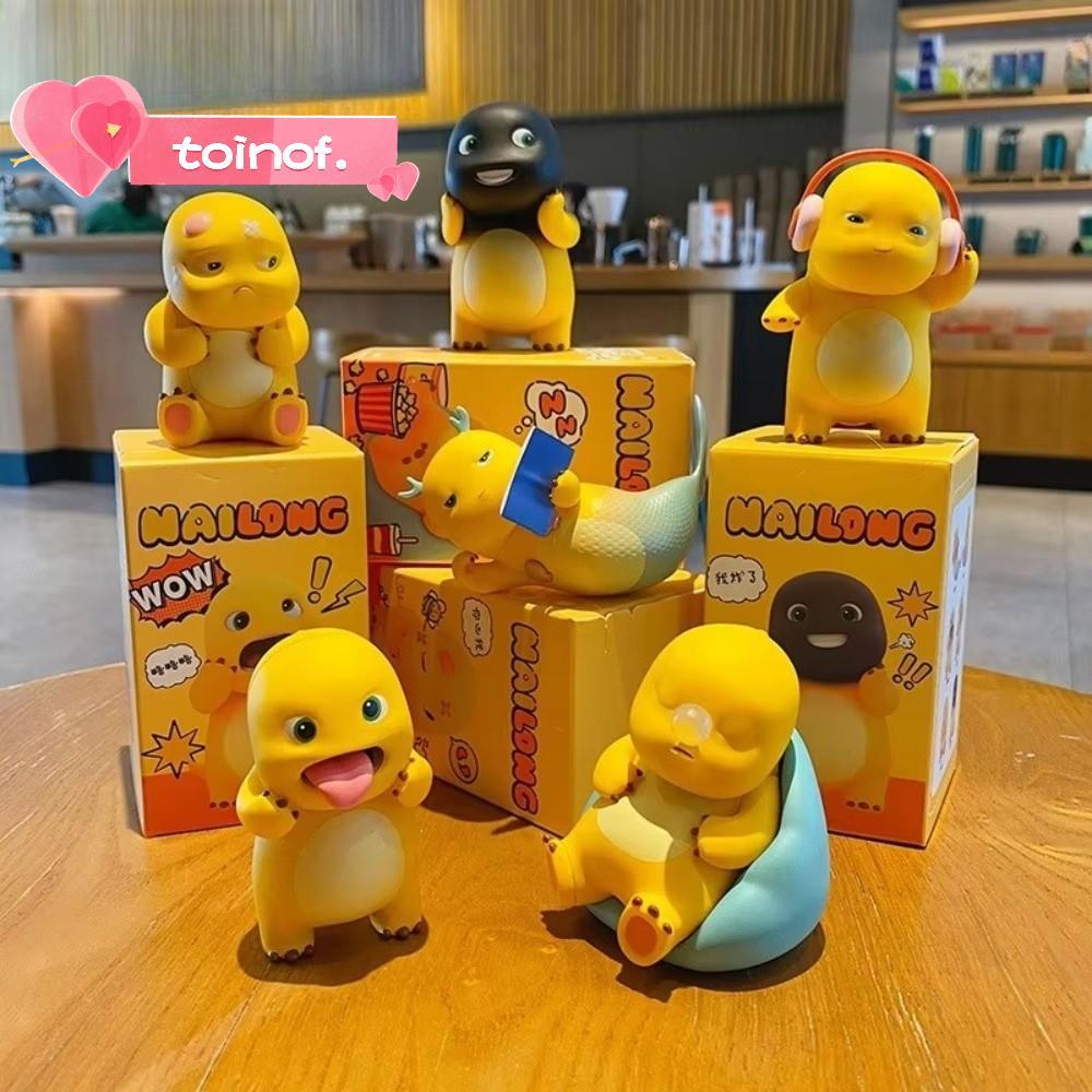กล่อง TOINOF, Action Figure Nailong Figures, รูปปั้นสะสมสร้างสรรค์ตลก Pose Miniature Dino รูปที่สะสม