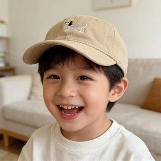 หมวกเด็ก หมวกเบสบอลสำหรับเด็ก หมวกทารก ปีกกว้าง ลายปักลูกสุนัข ใส่ได้กับทุกอย่าง
