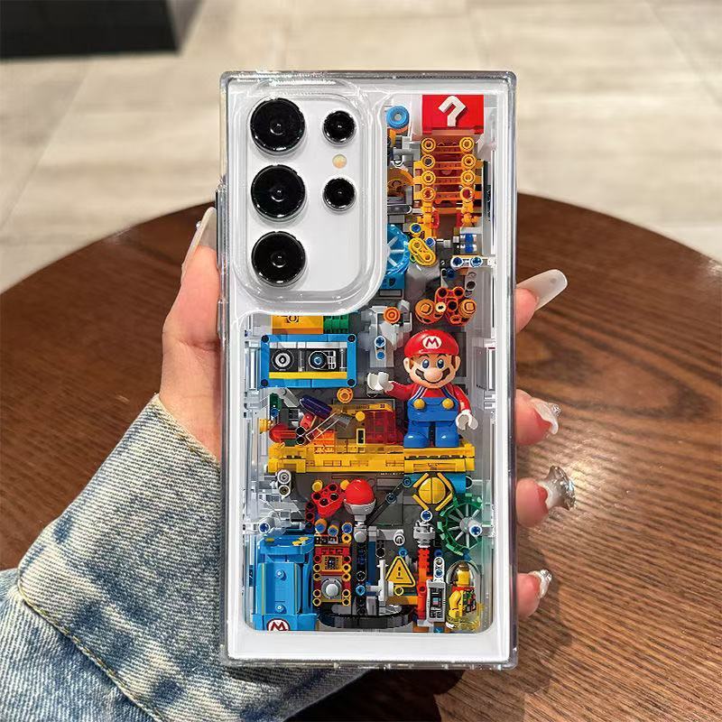 เหมาะสําหรับ Samsung s24ultra เคสโทรศัพท์ GalaxyS23ultras24 Building Block Mario/H12.23
