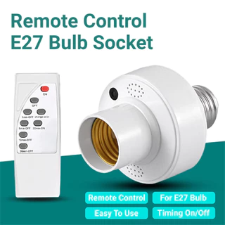 ขั้วหลอดไฟ E27 แบบเกลียว สำหรับบ้าน พร้อมรีโมทคอนโทรล ตัวตั้งเวลา เซ็นเซอร์อัตโนมัติ ใช้งานง่าย จัดส่ง 2-3 วัน