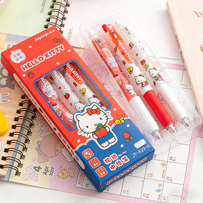 3ชิ้นการ์ตูนน่ารักแมวเจลปากกาชุด0.5มิลลิเมตรความจุขนาดใหญ่แห้งเร็วหมึกสีดําเขียนเรียบเซนต์ปลายปากกาสํานักงานปากกาลายเซ็น - รูปที่ 4