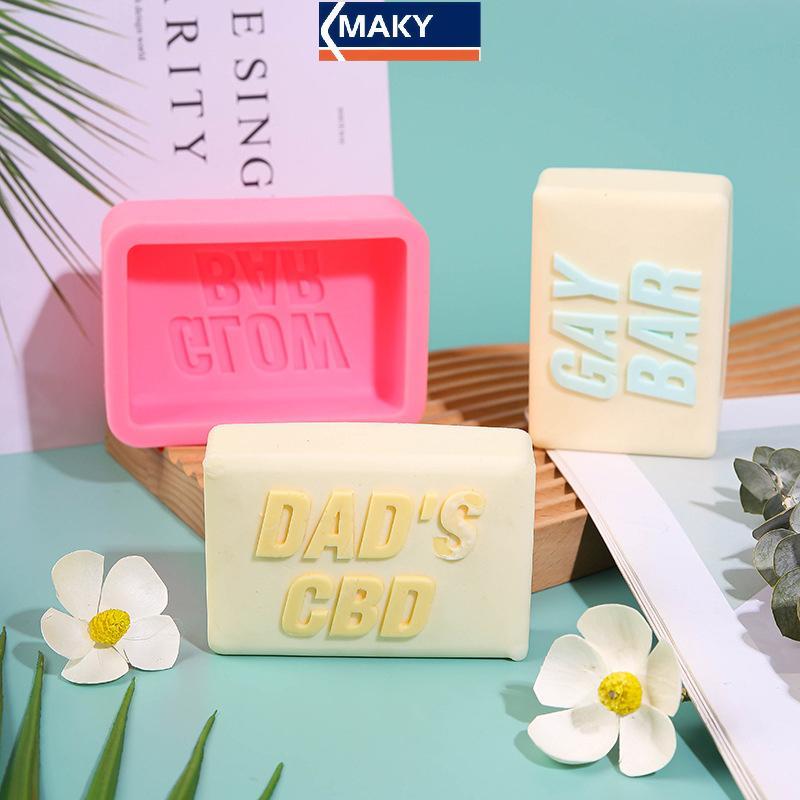 MAKY Fight Club ตัวอักษรสบู่ซิลิโคนแม่พิมพ์สี่เหลี่ยมผืนผ้า Bath Lotion Bar ทําอุปกรณ์ Mould เค้ก Lo
