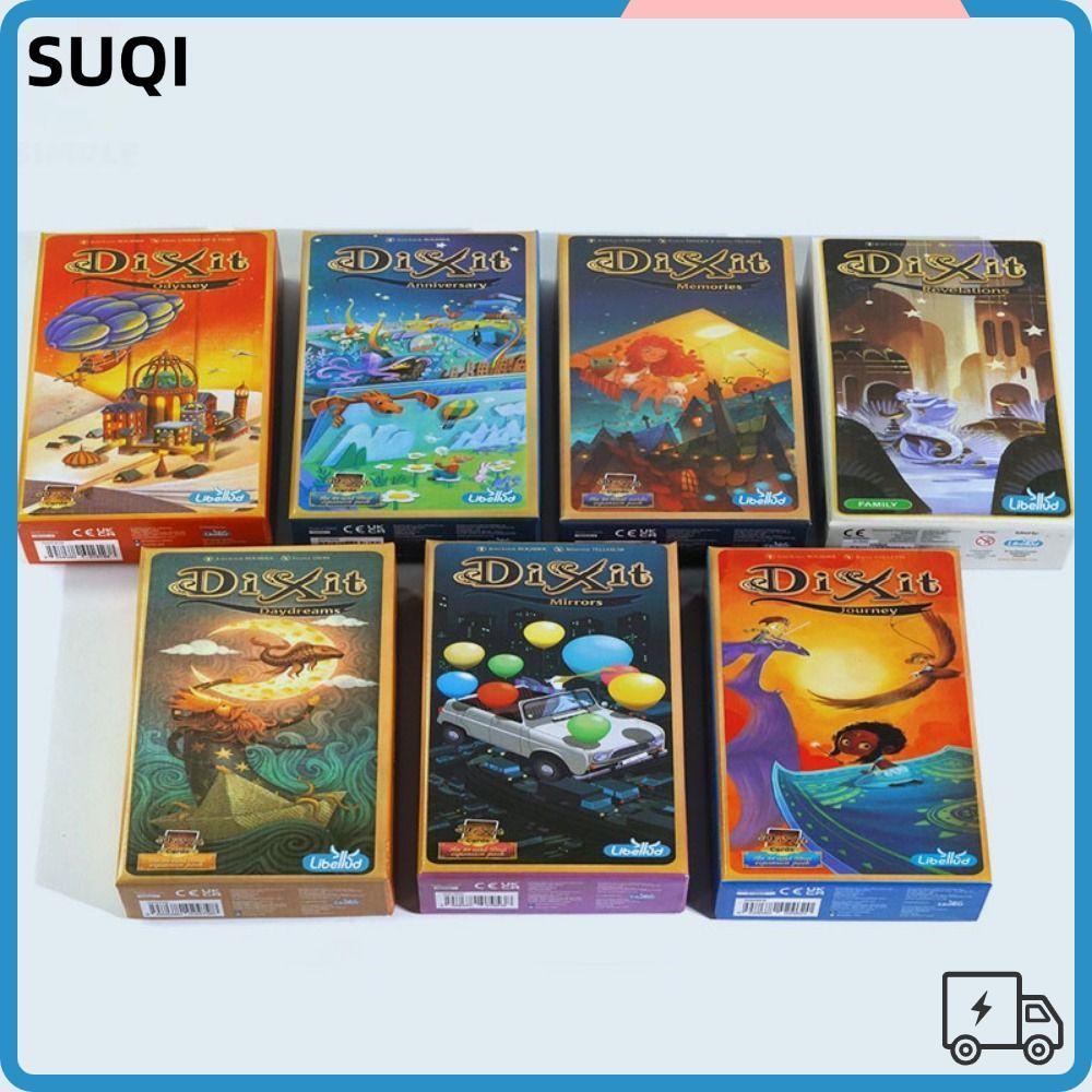 SUQI 1 กล่อง Dixit Expansion Pack, English Edition Family Gathering Board Game Card, Camping Party F
