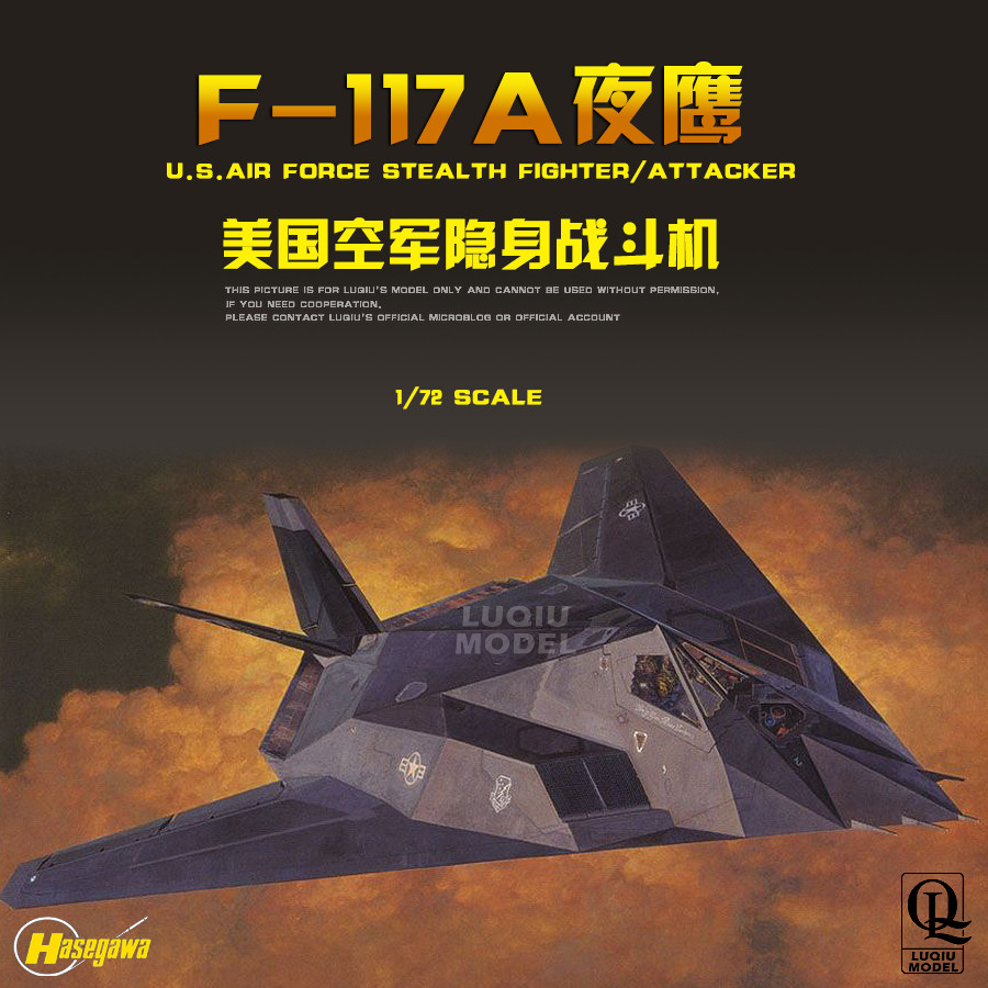 Hasegaawa 1/72 USA F-117A NIGHTHAWK "NIGHTHAWK" Stealth Fighter 00531