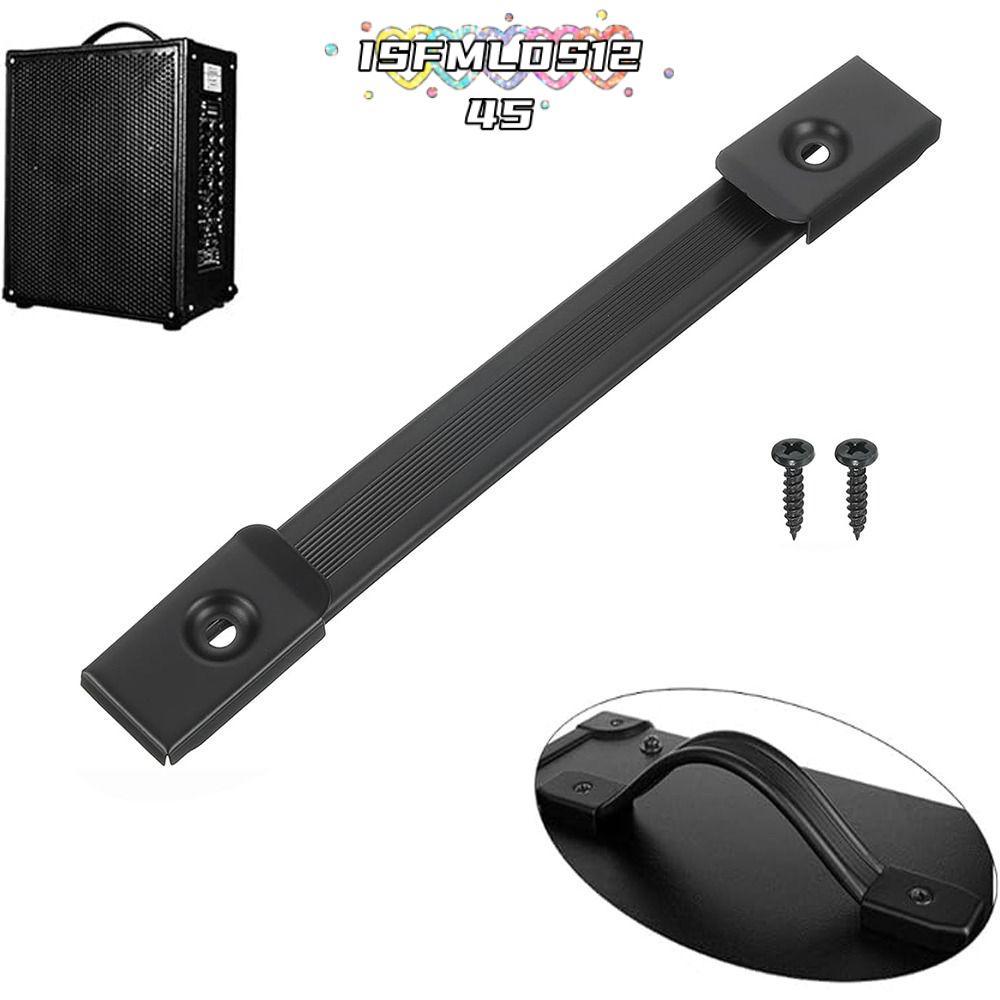 ISFMLDS1245 Guitar Handle Strap, Metal End Caps 8 Inch Speaker Cabinet Strap Handle, PVC Black Amp H