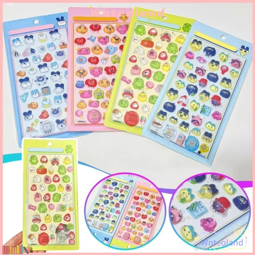 WNTEOLAND สติ๊กเกอร์ Tamagotchi, การออกแบบสติกเกอร์คริสตัลใส, Bonbon Drop Seal การ์ตูน Decals ถ้วยน้