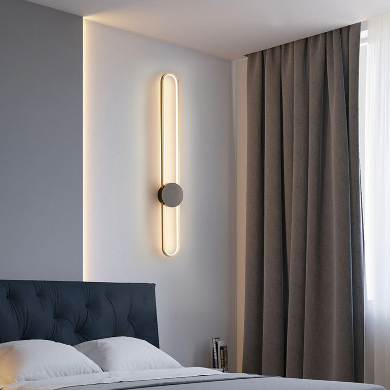 โคมไฟติดผนัง LED สีทอง หรูหรา สไตล์โมเดิร์น สําหรับตกแต่งบ้าน ห้องนอน ห้องนั่งเล่น ข้างเตียง บันได - รูปที่ 2