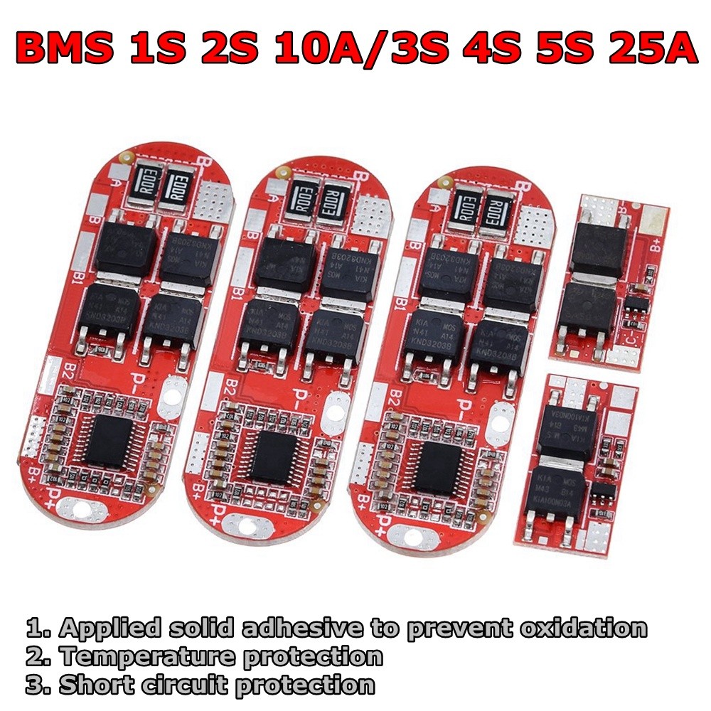 Bms 1s 2s 10a 3s 4s 5s 25a Bms 18650 Li-ion Lipo แบตเตอรี่ลิเธียมป้องกันแผงวงจรโมดูล Pcb Pcm 18650 L
