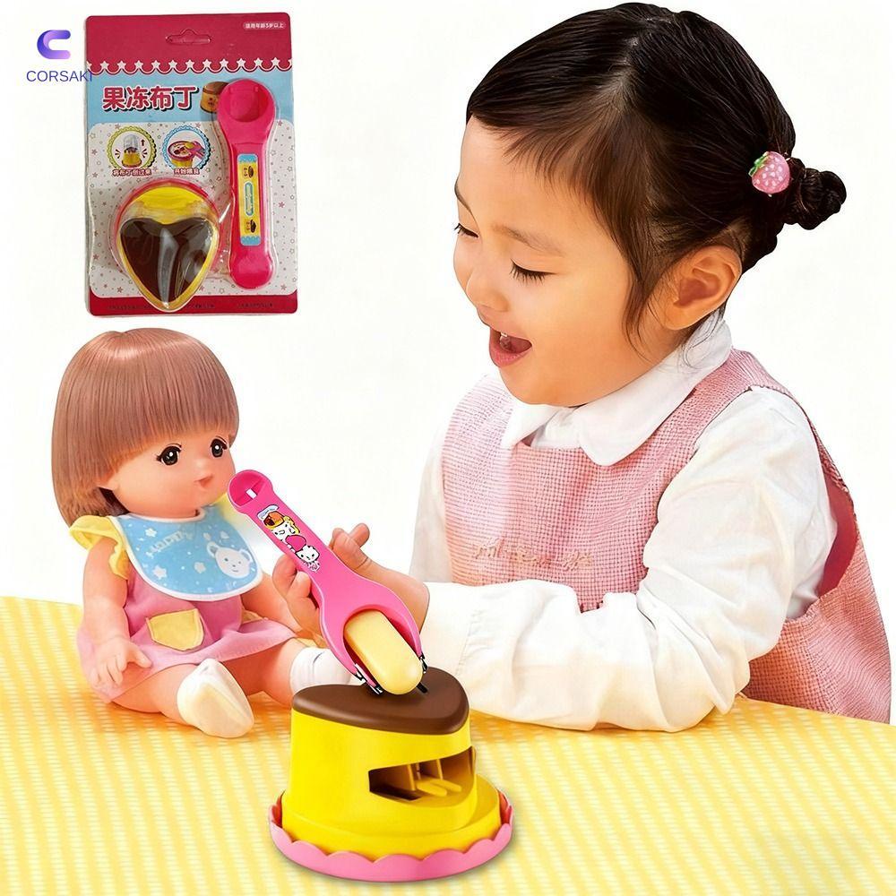 CORSAKI Love Pudding Feeding Toy, Interactive Play Strawberry Jelly Food Feeding Toy, Japanese Simul