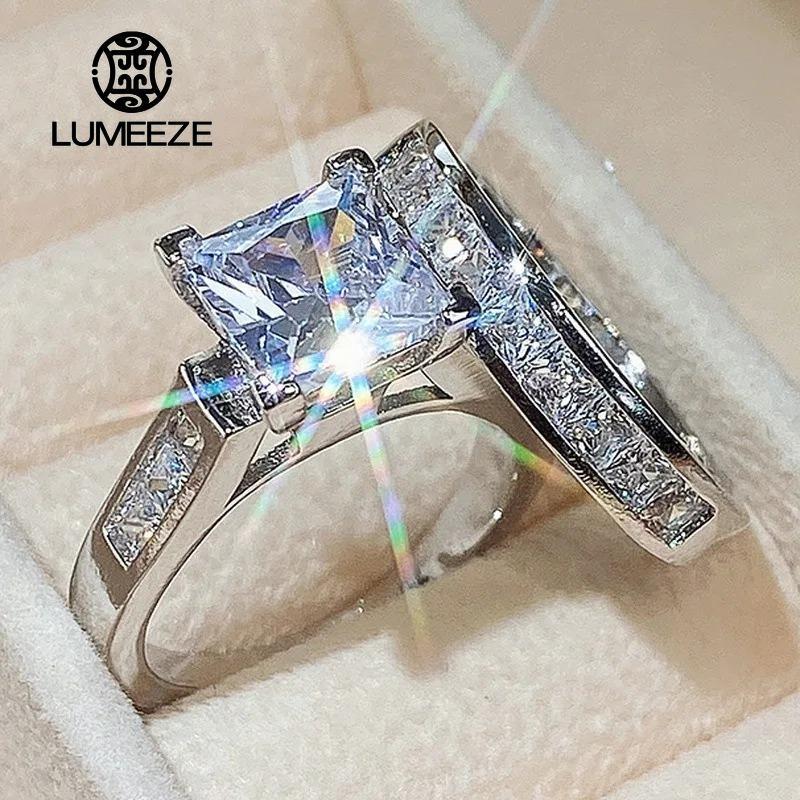 LUMEZE หรูหรางานแต่งงานแหวนชุดผู้หญิงพราว Square Zirconia Lady อุปกรณ์เสริมชุดอินเทรนด์ที่ละเอียดอ่อนเครื่องประดับเจ้าสาว 752 #