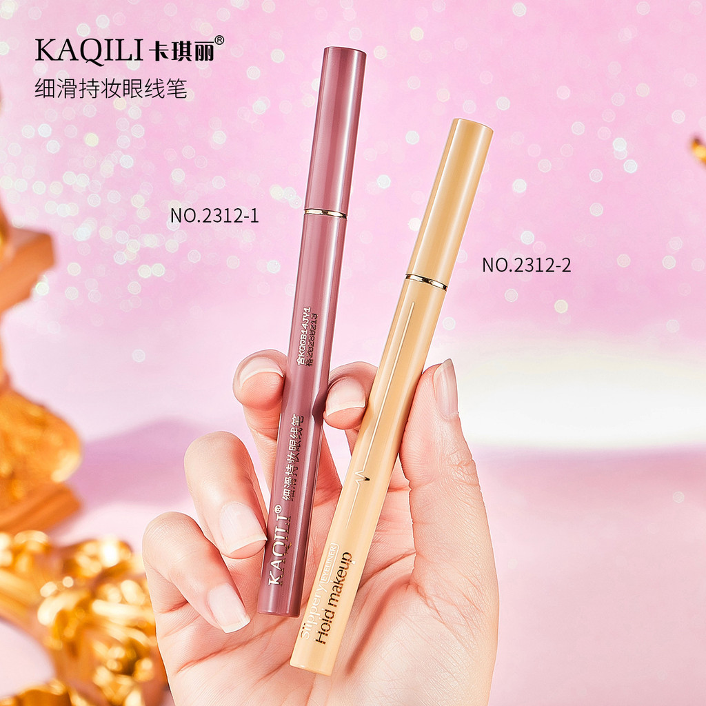 ถือแต่งหน้า Smooth Eyeliner Kaqili ปากกาสายกันน้ํากันเหงื่อ Non-Smudge แต่งหน้าหญิง Fine Smooth Liqu