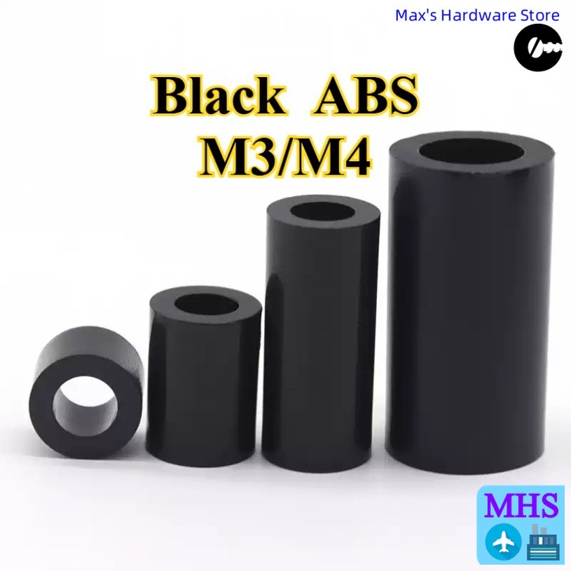 จัดส่งด่วนBlack ABS คอลัมน์แยกสกรูแขนไนลอนคอลัมน์ฉนวนกันความร้อนความสูงปะเก็นคอลัมน์พลาสติก Hollow ก