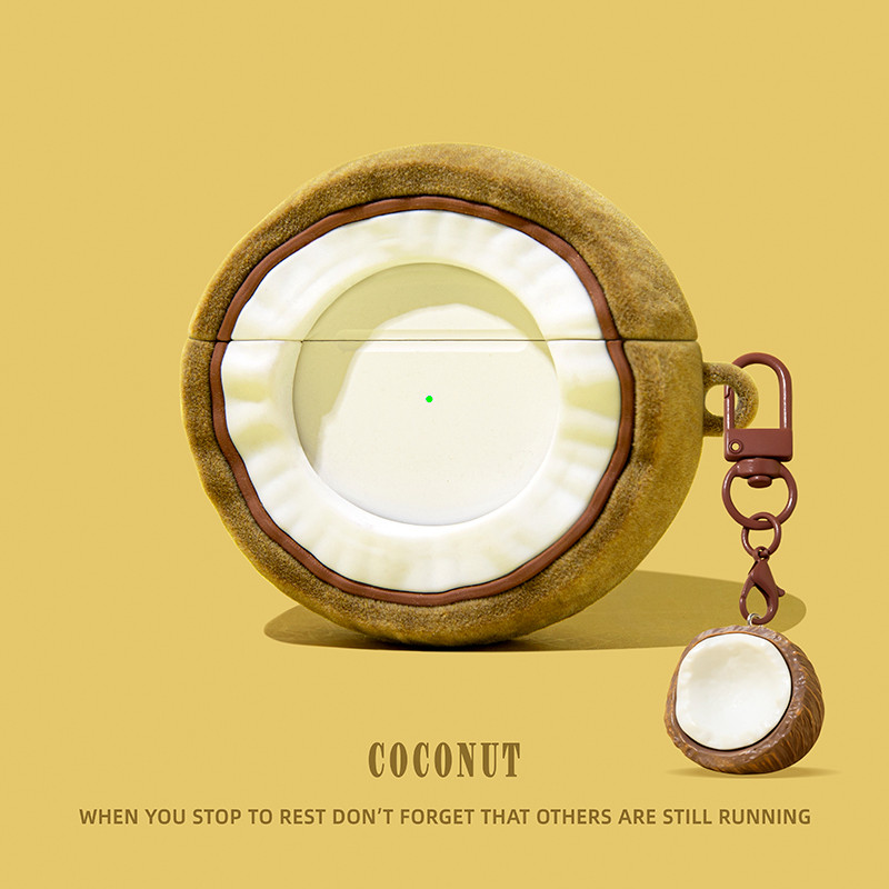 เหมาะสําหรับ airpodspro2 เคสป้องกัน airpods4 เคสป้องกัน 3 เคสหูฟังบลูทูธของ Apple กล่องตุ๊กตามะพร้าว