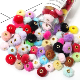 10ชิ้นใหม่เลียนแบบกระต่ายขนหลุมขนาดใหญ่ลูกปัด,ที่มีสีสันตรงหลุมตุ๊กตา ตัวเว้นวรรค ลูกปัด,ห่วงโซ่โทรศัพท์มือถือสร้อยคอลูกปัดหลวม,ทําเองเครื่องประดับเคร