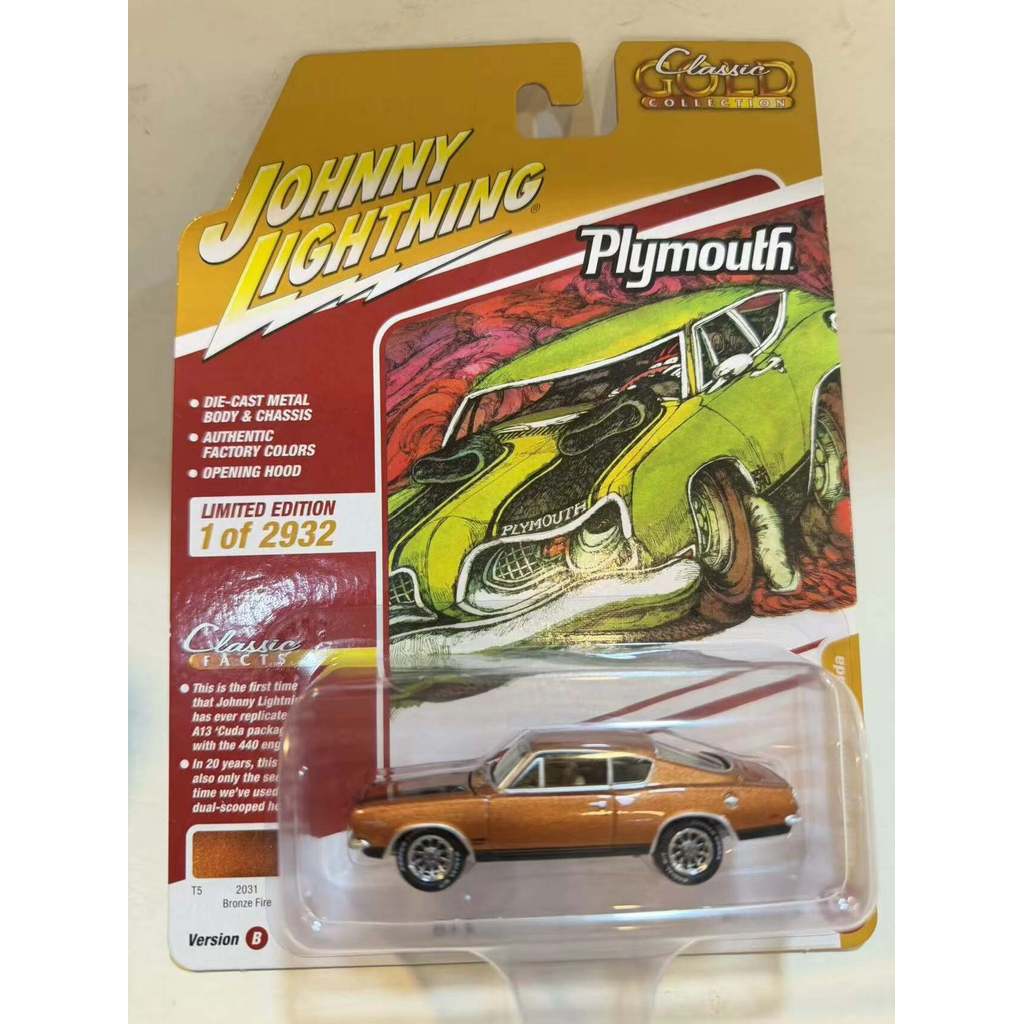 Johnny Lightning Johnny Lightning 1/64 Chevrolet Plymouth Barracuda 89 SF จัดส่งฟรี