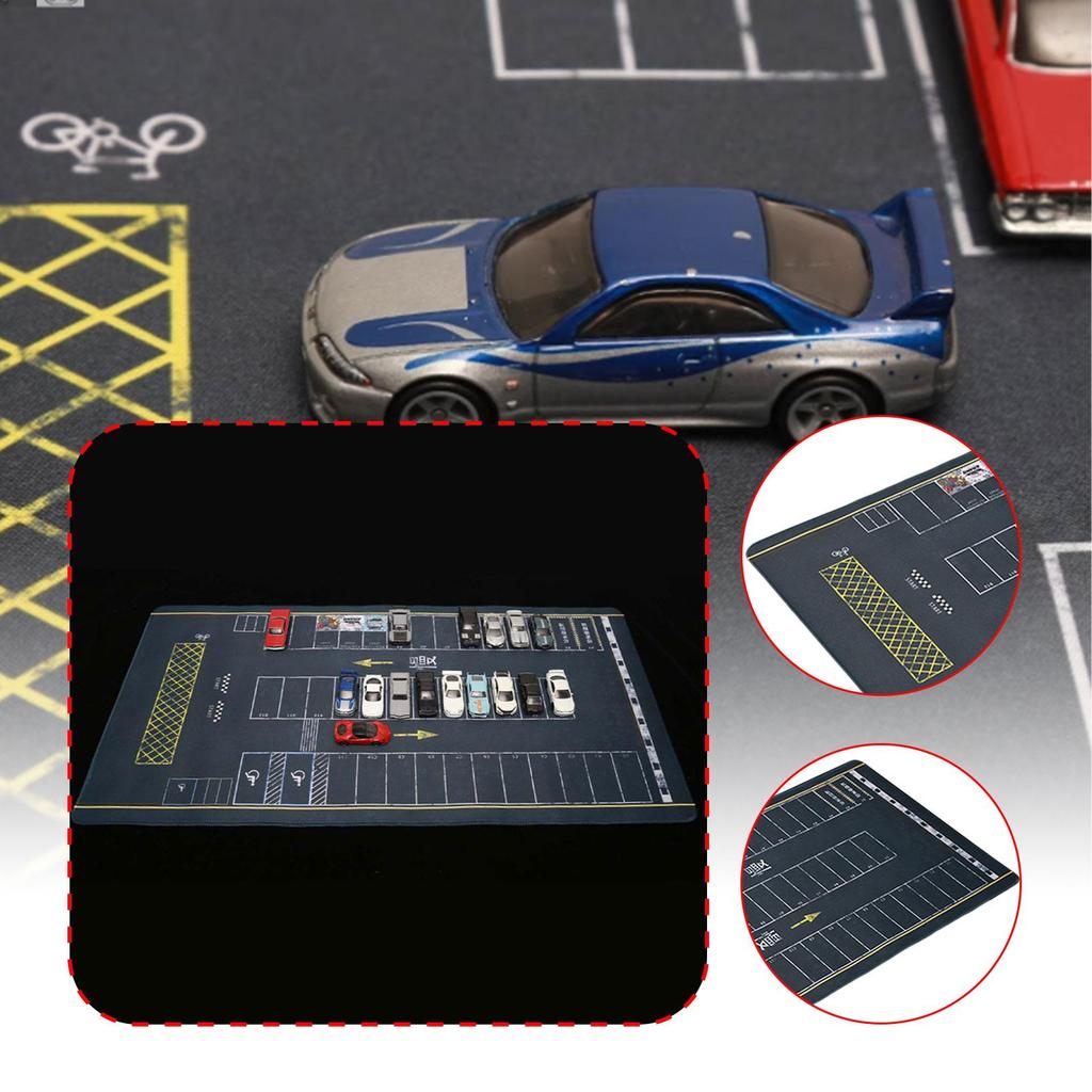 [arutoxalc] 1/64 Parking Lot Pad Mat Garage Toy Pad Layout Desktop Nonslip Roll Up สําหรับ