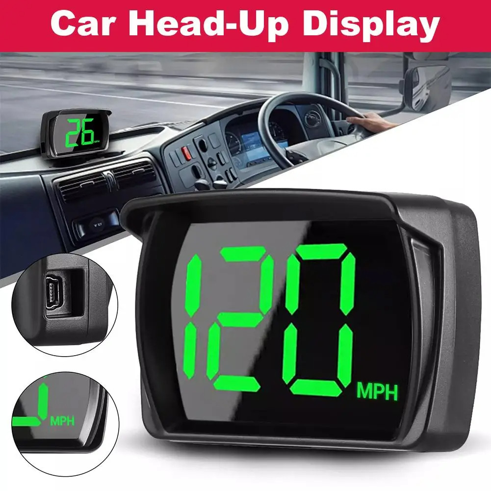 2 ชิ้นแบบพกพารถ GPS Speedometer HUD Head Up จอแสดงผล Big Fon Km/h MPH ความเร็วสําหรับทุกยานพาหนะอิเล