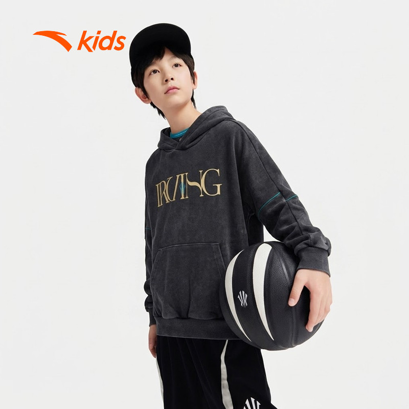 [Kyrie Irving] เสื้อฮู้ดแฟชั่นสําหรับเล่นกีฬาสําหรับเด็กผู้ชาย ANTA KIDS 372511702