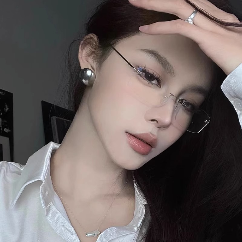 Yujie Ultra-Light Frameless แว่นตาผู้หญิง 2026 สไตล์ใหม่อารมณ์สด High-End Sense Plain Face Handy เครื่องมือแฟชั่นอินเทรนด์สายตาสั้นตาพร้อมกรอบองศาผู้ชาย
