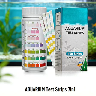 6in1 Test Strips ตรวจค่าน้ำตู้ปลา วัดค่า pH คลอรีน NO2 NO3 100แผ่น 7in1
